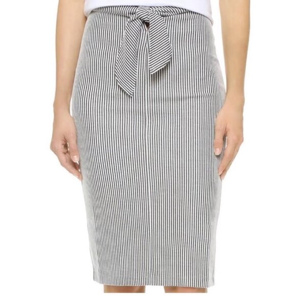 Club Monaco | Striped Tie-Front Skirt - Picture 1 of 11